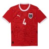 Camisolas Áustria Kevin Danso 4 Euro 2024 1º Equipamento Principal Manga Curta
